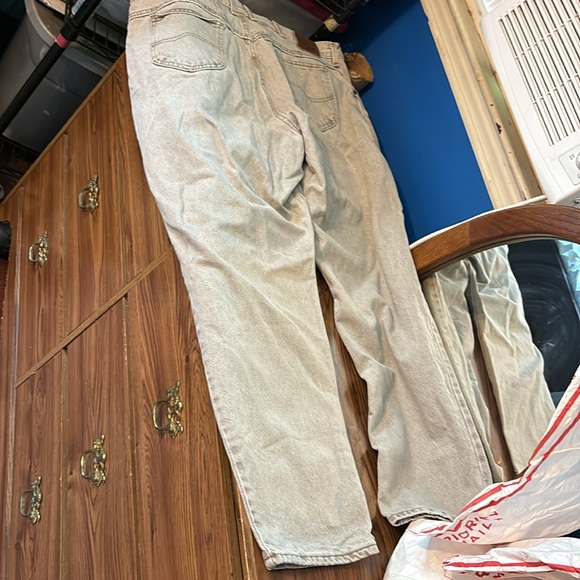 Lee Riveted Tan Denim Jeans 5 Pockets Relaxed Fit Plus 24W Medium Cotton - Picture 11 of 16